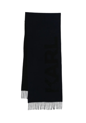 Karl Lagerfeld fringed scarf - Blue