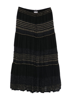 CHANEL Pre-Owned 2001 striped tiered skirt - Black