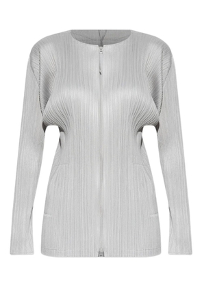 Pleats Please Issey Miyake Monthly Colors: September plissé zip jacket - Grey