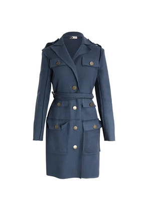 Lanvin Pre-Owned multi-pocket belted coat - Blue