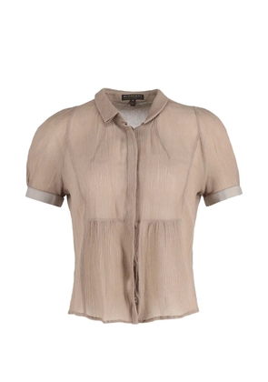 Burberry Pre-Owned see-through buttoned shirt - Neutrals