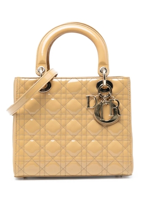 Christian Dior Pre-Owned 2014 Medium Patent Cannage Lady Dior satchel - Brown
