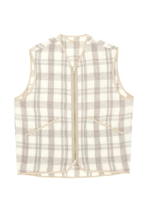 Fortela check-pattern zip-up gilet - Neutrals