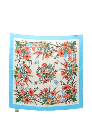 Gucci Pre-Owned x Doraemon silk scarf - Blue