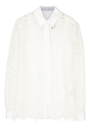 Gloria Coelho floral-embroidered lace shirt - White