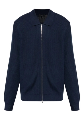 Theory ribbed zip-up cardigan - Blue