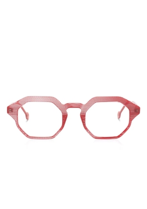 L.A. EYEWORKS Rye geometric-frame glasses - Red