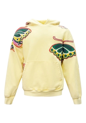 cout de la liberte Killian butterfly-print hoodie - Yellow