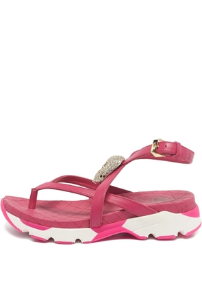 Philipp Plein skull leather sandal - Pink