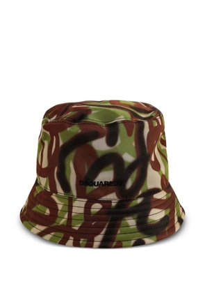 DSQUARED2 camouflage-print bucket hat - Green