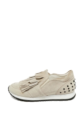 Tod's Vintage fringe studded sneakers - Neutrals
