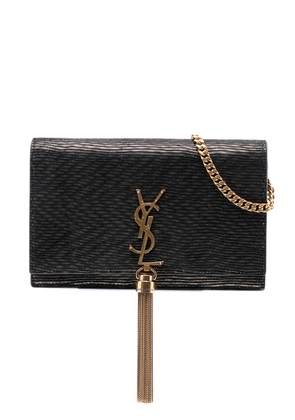 Saint Laurent Pre-Owned 2017 Suede Monogram Kate Tassel Wallet on Chain crossbody bag - Black