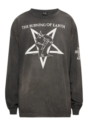 SAINT MXXXXXX Burn of Earth long sleeve T-shirt - Grey