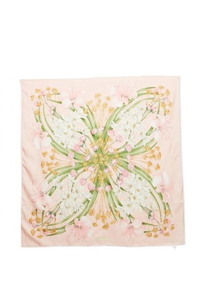 Ferragamo Pre-Owned silk floral-print square-shape scarf - Pink