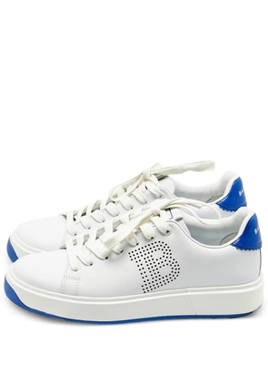 Balmain Pre-Owned lace-up leather sneakers - White
