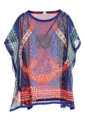 Hermès Pre-Owned 2010s Fantaisie d'Etriers blouse - Blue