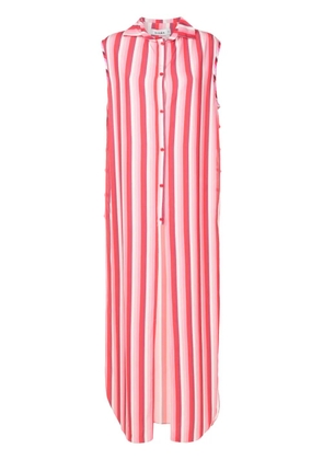 Amir Slama stripe-print long shirtdress - Pink