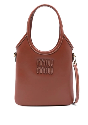 Miu Miu logo-appliqué top-handles shoulder bag - Brown