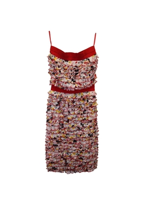 Diane Von Furstenberg Vintage ruffle layered strapless dress - White