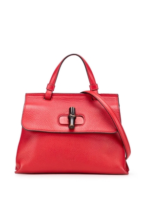 Gucci Pre-Owned 2000-2015 Small Leather Bamboo Daily satchel - Red
