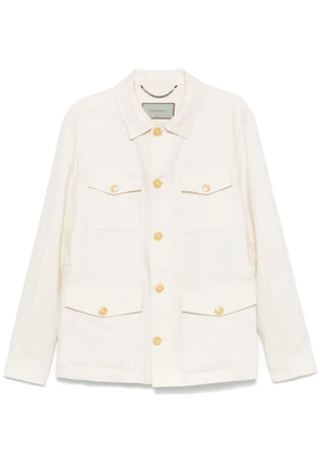 Canali linen shirt jacket - Neutrals