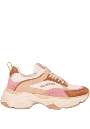 Love Moschino heart appliqué sneakers - Neutrals