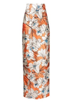 Bambah Raquel pencil maxi skirt - Orange
