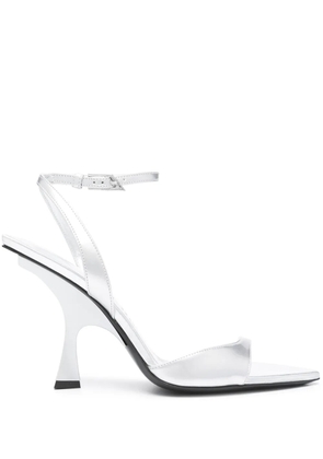The Attico GG 95mm metallic leather sandals - Silver