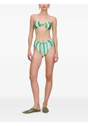 Cult Gaia Oswin painted-stripe bikini top - Green