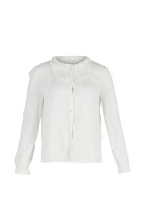 Maje ruffled buttoned blouse - White