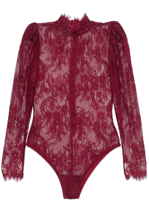 Ana Radu Chantilly lace bodysuit - Red