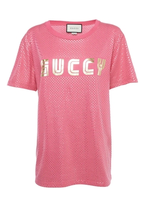 Gucci Pre-Owned logo-print T-shirt - Pink