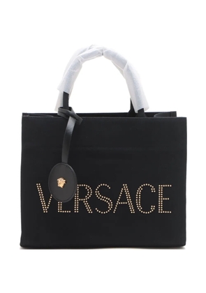 Versace Pre-Owned 2020-2024 logo canvas tote bag - Black