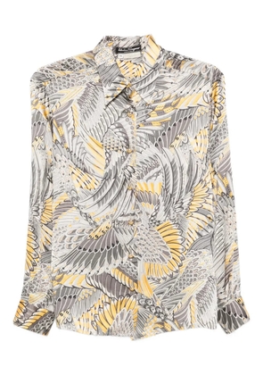 Ferragamo Pre-Owned 1980s wing silk shirt - Grey