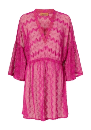 Missoni zigzag-woven mini dress - Purple