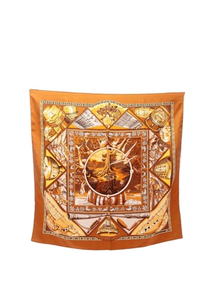 Hermès Pre-Owned 20th Century Au Son Du Tam Tam Silk Scarf 90 scarves - Brown