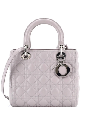 Christian Dior Pre-Owned Lady Dior Bag Cannage Quilt Lambskin Medium satchel - Grey