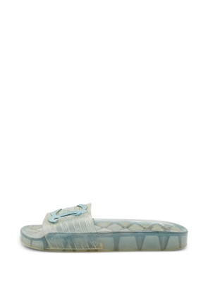 CHANEL Pre-Owned rubber logo-motif slides - White