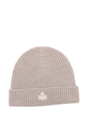 MARANT logo-patch beanie hat - Neutrals