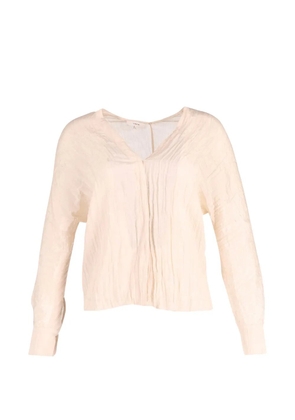 Vince crinkled V-neck top - Neutrals