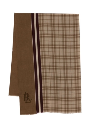Lauren Ralph Lauren plaided logo scarf - Brown