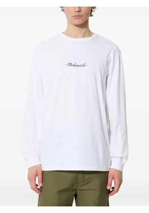 Maharishi Dragon Bamboo embroidered long-sleeve T-shirt - White