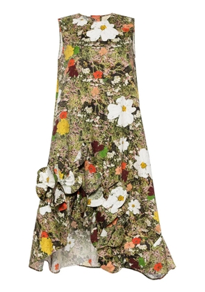 JNBY floral-print cotton midi dress - Neutrals