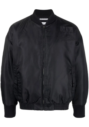 Neighborhood embroidered zip-up bomber jacket - Black