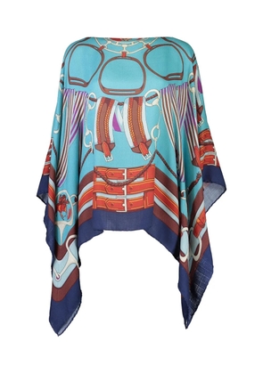 rani arabella printed poncho - Blue
