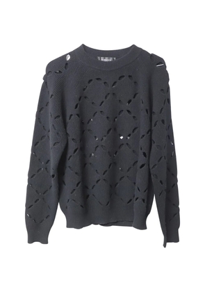 Versace Pre-Owned cut-out detail crew-neck sweater - Black