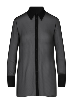Maison Close long-sleeve semi-sheer shirt - Black