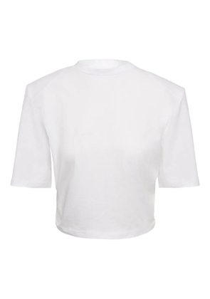 Ana Radu padded-shoulder open-back top - White