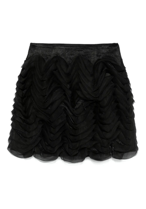HUI MILANO ruffled mini skirt - Black
