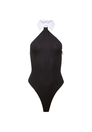 Fleur Du Mal Hannah collar contrasting panel bodysuit - Black